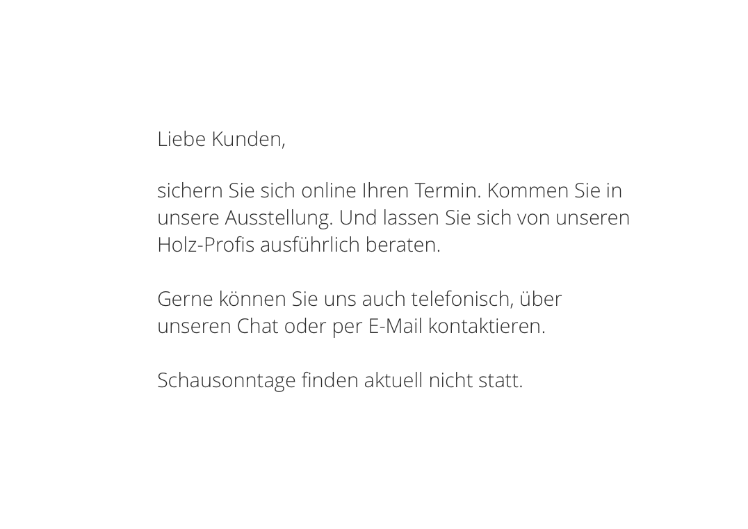 Schriftzug Termin sichern und Ausstellung