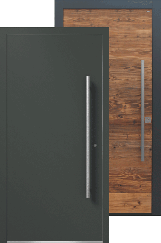 Zwei Haustüren aus Holz und Aluminium | marx Design in Holz