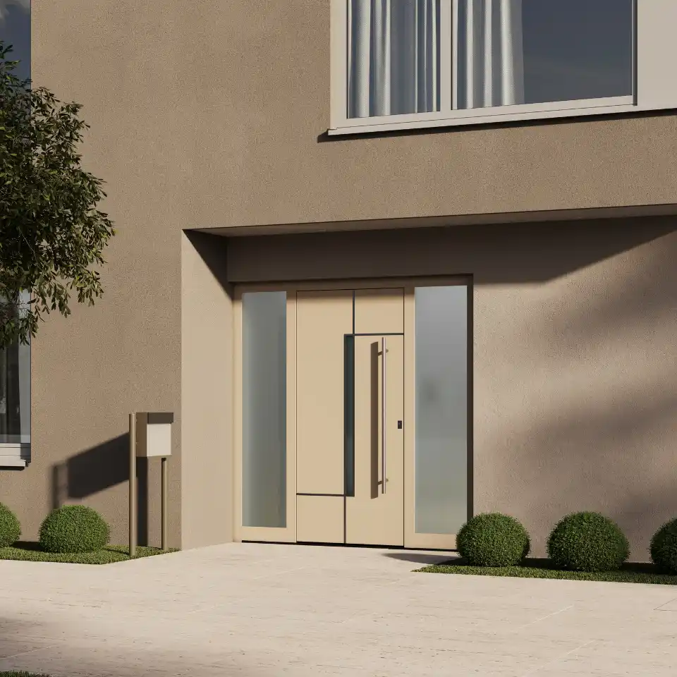 aluminium-haustuer-modern-beige